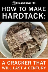 Hardtack is a cracker made from flour, salt, and water. If you store it properly, it will last for decade. Here's the recipe for hardtack.