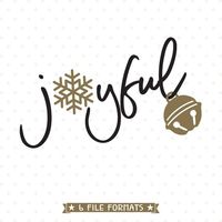 Joyful SVG cut file design. Express your joy for the holiday season with this Joyful SVG file, perfect for all of your DIY decorating projects or handmade business product line! You can create shirts, mugs, tumblers, cards, and more this holiday season for yourself, for others, or to