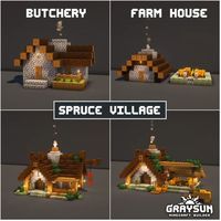 Graysun | Minecraft Content Creator on Instagram: "Minecraft Taiga Village Revamp PART 1 - Butcher / Farmer ___________________________________________ Me and @hitachi_mc are revamping the whole vanilla minecraft Taiga village! The project includes 20 structures revamp and a Taiga custom landscape. The builds will be available to download on Patreon once the project is finished. Stay tuned for more! Save this post for later! _________________________________________ 👥️️ - Follow me @grays