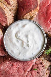 Creamy Horseradish Sauce rivals the best Steakhouse sauce! Excellent paired with prime rib, beef tenderloin or steak. Learn how to make Horseradish Sauce. #horseradishsauce #horseradish #steaksauce #primeribsauce #sauceforprimerib #sauce #sauceforsteak #natashaskitchen