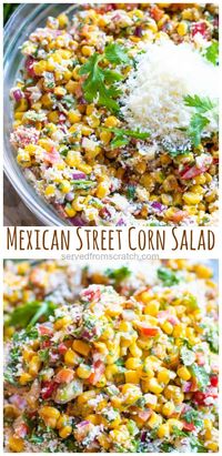 This Mexican Street Corn Salad turns the classic Mexican street food into a delicious and easy to make side dish!