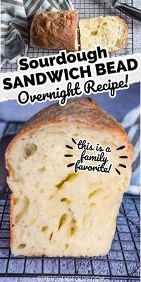 Easy No Knead Sourdough Sandwich Bread