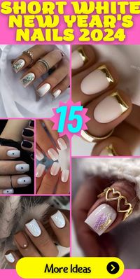 Get ready to dazzle in the new year with chic and elegant short new years nails white 2024. These French-inspired nail designs are perfect for welcoming the winter season. Whether you choose a simple and minimalist approach or opt for intricate gel nail designs, you'll be sure to turn heads at any holiday gathering. Explore the beauty of short acrylic nails in milky white, adorned with gold and pearl accents. It's time to embrace the trendy and fashionable side of nail art this Christmas