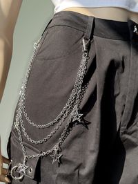 Silver Casual Collar  Iron Plain Trouser Chain Embellished   Women Accessories