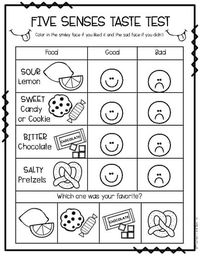 Five Senses Taste Test by Preschoolers and Sunshine | TPT