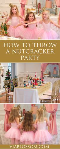 How to throw a Magical Nutcracker Party at the Via Blossom Blog!! All the Nutcracker and Christmas Decorations and ideas you'll need for a whimsical party!