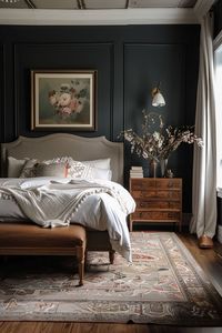 Transform your bedroom into a haven of romance and sophistication with our Moody Romantic Bedroom Decor Ideas. Dive into a world of deep hues, ambient lighting, and plush fabrics that create an inviting and intimate atmosphere. Whether it's through elegant drapery, vintage furniture, or delicate fairy lights, find the perfect inspiration to craft a dreamy and serene escape.