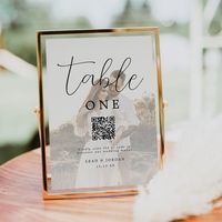 Modern Photo QR Code Wedding Menu Table Number