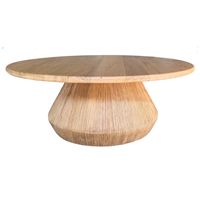 Immerse yourself in the exquisite beauty and uniqueness of our Natural Wooden Round Coffee Table, handcrafted from Mindi wood. Its matte clear top coat and wire brush sides make for a truly exceptional design element, elevating any space with elegance and sophistication. #natural, #coastal, #coffeetable