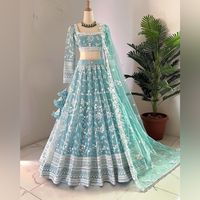 Lehenga Fabric : Soft Net Work : Thread With Sequence Size : Up To 44 Inch Inner : Micro Lehengha Type : Full Stitch Flair :- 3 Meter And Cancan With Canvas Choli Fabric : Soft Net Inner : Micro Work : Thread With Sequence With Fancy Latkan Size : Up To 42 Inch (Full Stich) Dupatta Fabric : Soft Net Work : Thread With Sequence Four Side Lace Broder With Fancy Latkan