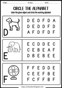 Alphabet D-F Worksheet