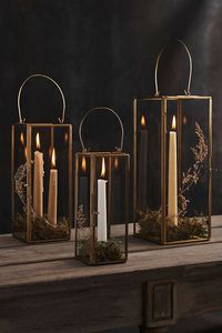 Slim Brass + Glass Lantern