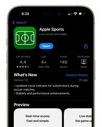 Apple has pushed a late night update for the Sports app! Bug fixes and updated visual indication of substitutions in soccer matches.