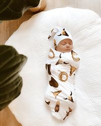 COWBOY SWADDLE Blanket Hat Set Hospital Announcement Baby Boy - Etsy