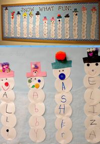 Name Snowmen | Christmas Craft Ideas for Preschoolers