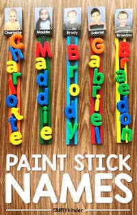 Use these simple materials to create fun name activities for your students. Students can use these to practice name recognition and writing of their name and their friends names. This is an easy individual activity and can be turned into a fun and engaging literacy center! Perfect for preschool and kindergarten! #prek #kindergarten #namegame #literacycenters