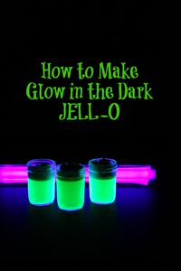 Glow in the Dark JELL-O  Author: Inspired by American Girl Magazine  Recipe type: Dessert  Prep 5 mins  Cook  2 mins  Total time:  7 mins    COLOR DOES MATTER  green is the best!    Serves: 4