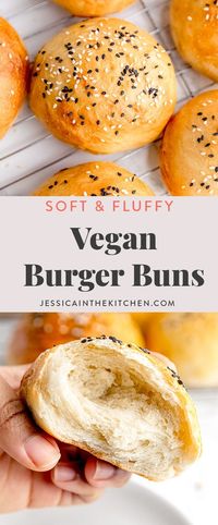 These Vegan Burger Buns are soft, fluffy and easy to make! I share easy step by step tips to guide you through, and show you how to freeze them so you can enjoy fresh burger buns every time!