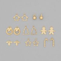 Christmas Charm Collection: Gold Plated Brass Charms In 8 Styles (16Pcs) | JewelleryMaker.com