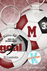 ad: Easy-to-personalize soccer keyrings for girls, each under $10 | many team color combinations are available #soccerkeyrings #soccerkeychains #girlssoccergifts #personalizedsoccerkeychains #soccergiftsunder10