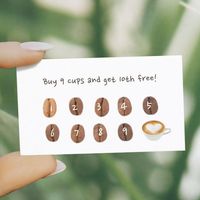 Simple Coffee Beans Coffee Business Loyalty Card.(Buy 9 Get One Free )