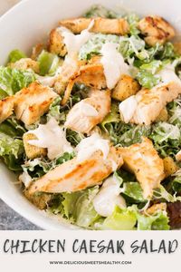 This classic chicken Caesar salad recipe is a great summertime meal. It takes minutes to prep and is loaded with texture and flavor.