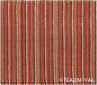 Antique Striped Design Turkish Jajim Shawl Textile, Country Of Origin: Turkey, Circa Date: Nineteenth Century – Here is a truly compelling antique Oriental rug – an antique striped jajim that was woven in Turkey during the nineteenth century. While straightforward in its overall composition, this jajim is a compelling example of the unique and intriguing style of weaving. As is typically the case with antique jajims, this example consists of a series of narrow vertical stripes.