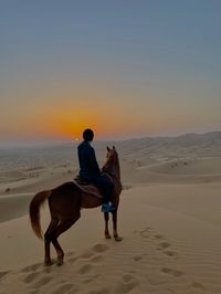 Horse ride in the desert at sunset 🌅