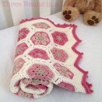 Tickled pink African flower baby blanket-free instructions