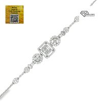 14K White Gold Diamond Fancy Bracelet Available With These Specifications: Metal: 14K Gold Color: White Weight: 4.5 Grams Stones: Diamond Shape: Round CTW: 1.03 Length: 7" Thickness: 10.4 mm