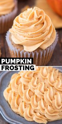 Pumpkin frosting is easy to make with 4 ingredients. This is our go-to no fail pumpkin buttercream recipe, plus it's the best pumpkin frosting for cake!