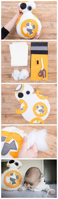 Kostenlose Nähanleitung: Star Wars Droide BB-8 Kissen nähen / free star wars sewing diy: how to sew a droide BB-8 cushion via DaWanda.com