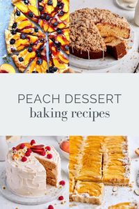 Soak up every moment of peach season with my 12 peach baking recipes, including the list below. I love adding brown sugar, a golden crumb, or a vanilla glaze to peach recipes. 

🍑 Peach Blueberry Crisp
🍑 Peach Hand Pies With Brown Sugar Glaze
🍑 Peach Cream Scones
🍑 Brown Butter Peach Crumb Bars
🍑 Peach Pecan Crumble Pie 
🍑 Brown Sugar Peach Layer Cake

Try peach desserts in every form by searching for these on my baking blog!