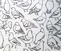 Black and white pigeon illustration. Pretty pattern idea... Maybe for the sleeve of my book?