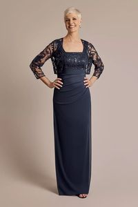 Occasion Dresses - Oleg Cassini Embroidered Lace Sheath Dress with Jacket Style # D40WBM4135 – View Image 1