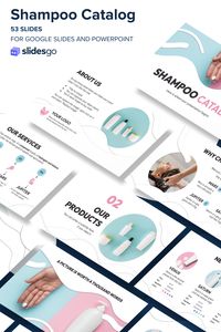 Get ready for hair-raising success with our editable shampoo catalog template for Google Slides & PPT! Try it now for amazing results #Slidesgo #FreepikCompany #presentations #themes #templates #GoogleSlides #PowerPoint #GoogleSlidesThemes #PowerPointTemplate #Creative #White #Marketing #Picture #Waves #Catalog #Beauty #freepresentation #freetemplate