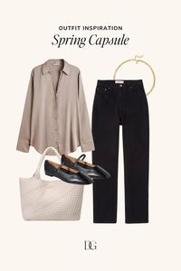 Spring Capsule Wardrobe for 2024 // Capsule wardrobe, spring outfits, spring outfit, spring staples, spring fashion, elevated spring outfit, casual spring outfit, simple spring outfit, neutral spring outfit, spring workwear, business casual workwear, spring work outfit, work outfit ideas, ballet flats outfit