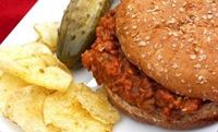 26 Vegetarian & Vegan Crock Pot Recipes: Slow Cooker Vegetarian Sloppy Joes with whole wheat hamburger buns, brown rice, lentils