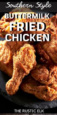 If you love delicious, crispy fried chicken, this southern fried chicken recipe is for you! Soaked in a seasoned buttermilk brine, coated in seasoned flour and deep fried in lard to a perfect, crisp finish you’ll never fry chicken any other way.