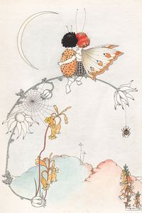 Margaret Clark (Australian,1901-2001)  The Butterfly & Ladybird  – @psikonauti on Tumblr