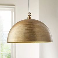 Rodan Hammered Brass Metal Dome Pendant Light + Reviews | Crate & Barrel | Crate & Barrel