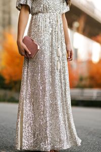 Shop the Celia Silver Sequin Maxi Dress - boutique clothing featuring fresh, feminine and affordable styles.