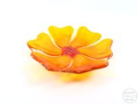 Flower Bowl, Fused Glass Art Bowl, Marigold Yellow 8 Inch - Etsy