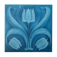 Ceramic Tile - Vintage Blue Tulips Art Nouveau | Zazzle.com