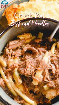 Make a big pot of slow cooker beef and noodles for all the comforts of mom and grandmas house. Just a beer, lipton onion’s soup mix and cream if mushroom soup are all you need with your noodles ans beef roast.