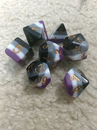 Ace themed dice - artist Julia Highsmith