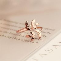 Charms Two colors Olive Tree Branch Leaves Open Ring – TopFashionova