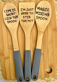 Mixing Bamboo Spoons Set of 3 - Etsy