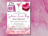 Galentines Favorite Things invite, Valentines Favorite Things, moms night out, girls night, pink martini, instant download, editable invite