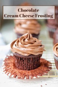 Chocolate Cream Cheese Frosting Recipe - Rich and creamy chocolate cream cheese frosting recipe is a simple cream cheese chocolate icing that takes just minutes to make.